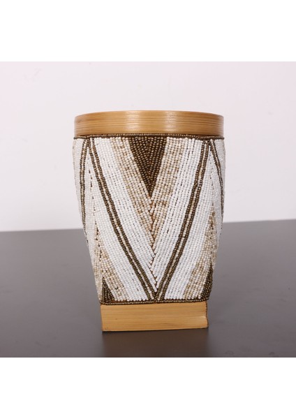 Mylamp Bali Boncuklu & Bambu Vazo 24X17,5 cm fiyatları