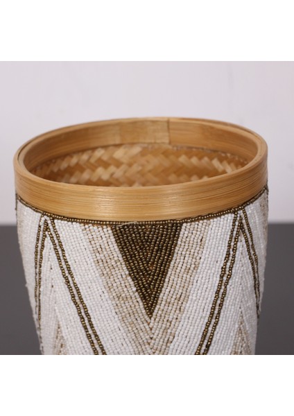 Mylamp Bali Boncuklu & Bambu Vazo 24X17,5 cm modelleri