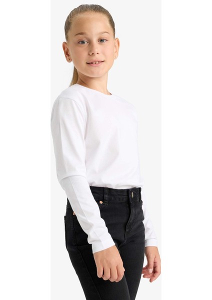 Kız Çocuk Bisiklet Yaka Uzun Kollu Okul Tişörtü U6810A625AU modelleri
