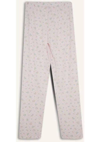 Pijama Takımı Regular Fit Kısa Kollu Üst Uzun Alt-Fall in Love F6987AX25AU