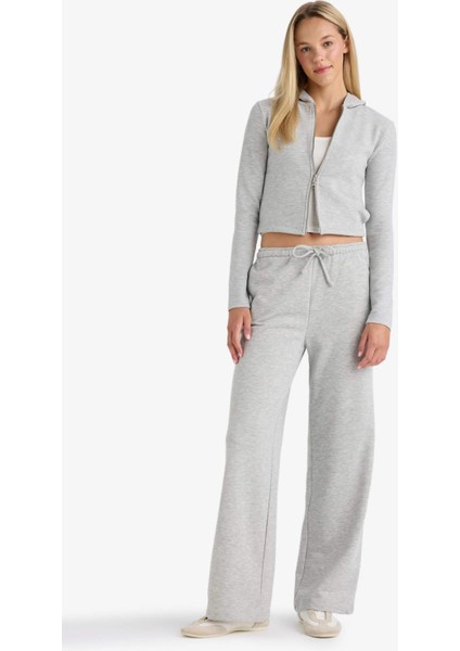 Straight Fit Beli Bağcıklı Basic Düz Geniş Paça Eşofman Altı D6667AX25AU fiyatları