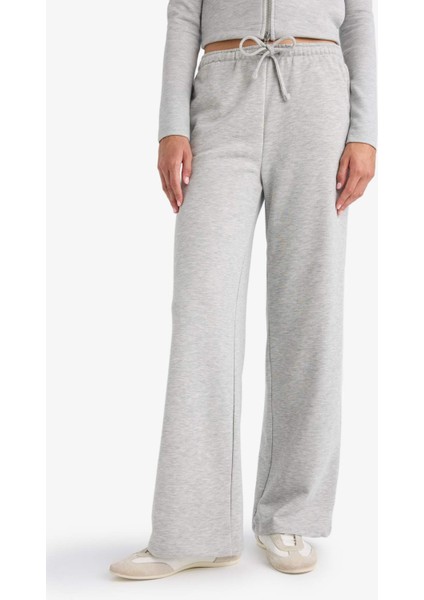 Straight Fit Beli Bağcıklı Basic Düz Geniş Paça Eşofman Altı D6667AX25AU fırsatları