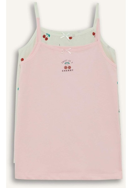 Kız Çocuk Meyve Desenli 2'li Atlet F8579A825AU