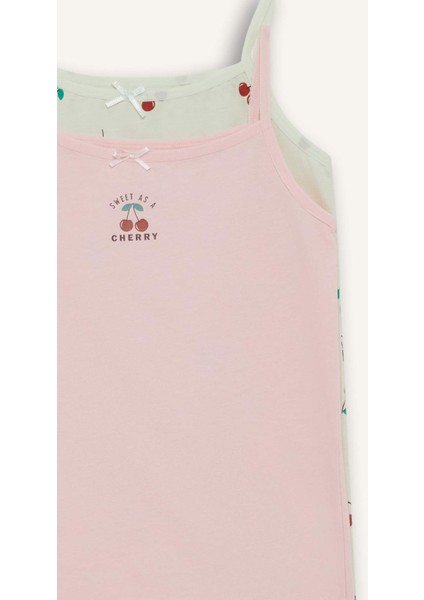 Kız Çocuk Meyve Desenli 2'li Atlet F8579A825AU fırsatları