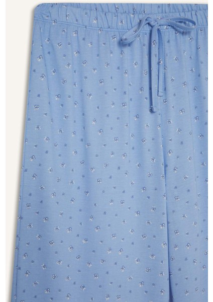 Pijama Takımı Regular Fit V Yaka Düğmeli Kısa Kollu Üst Uzun Alt-Fall in Love F7548AX25AU indirimleri