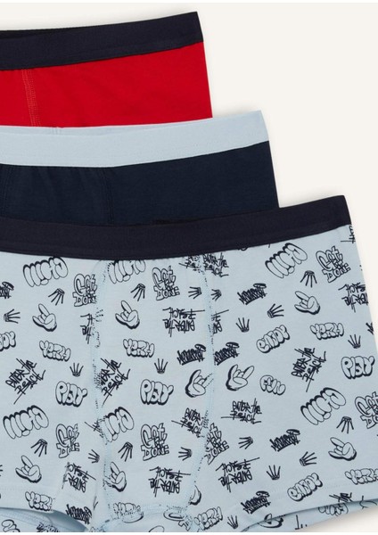 Erkek Çocuk Desenli 3'lü Boxer F7805A825AU fırsatları