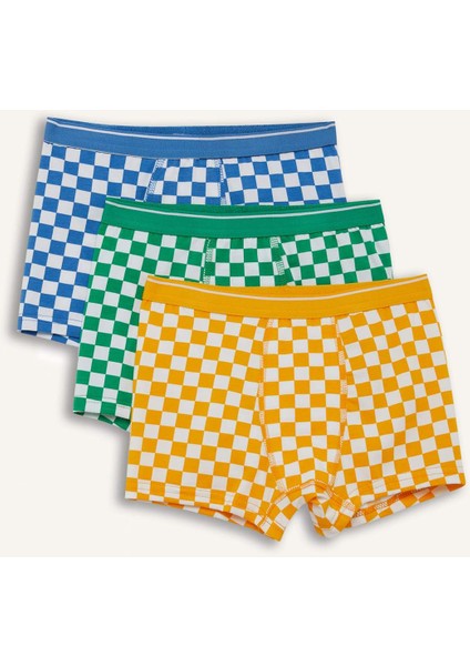 Erkek Çocuk Dama Desenli 3'lü Boxer F7730A825AU