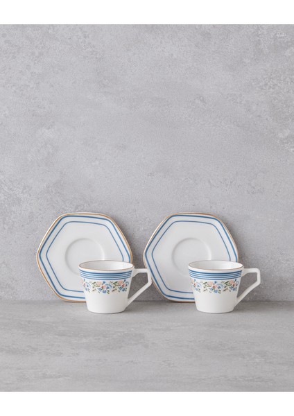 Velour Bone Porselen 12 Parça 6 Kişilik Kahve Fincan Takımı 80 ml Mavi Gold fiyatları