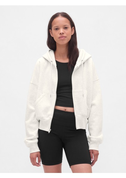 Kadın Krem Vintagesoft Fermuarlı Wedge Sweatshirt