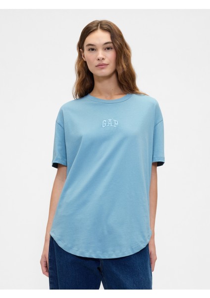 Kadın Mavi Arch Gap Logo T-Shirt