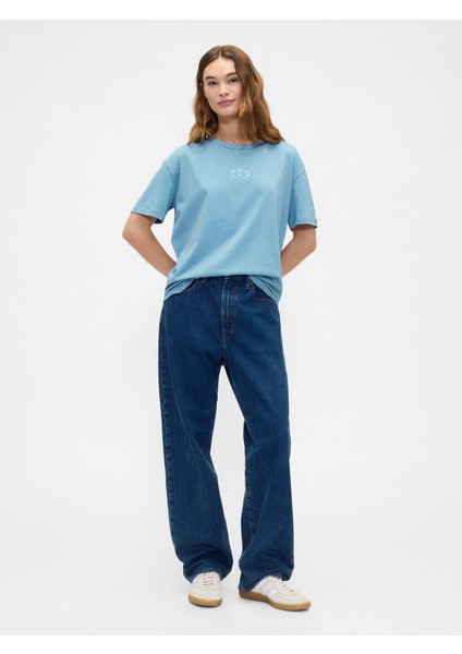 Kadın Mavi Arch Gap Logo T-Shirt indirimleri