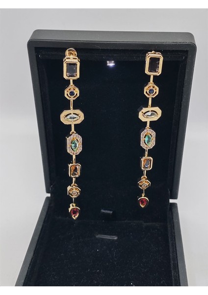 7 Element Gold Renk Çelik Küpe
