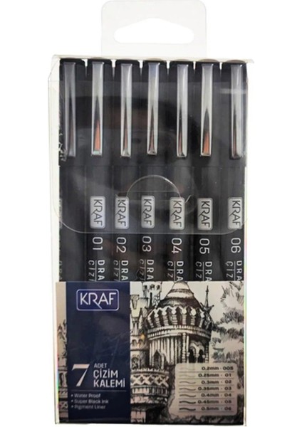 Drawing Pen Çizim Kalemi Seti (7'li)