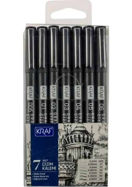 Drawing Pen Çizim Kalemi Seti (7'li) indirimleri