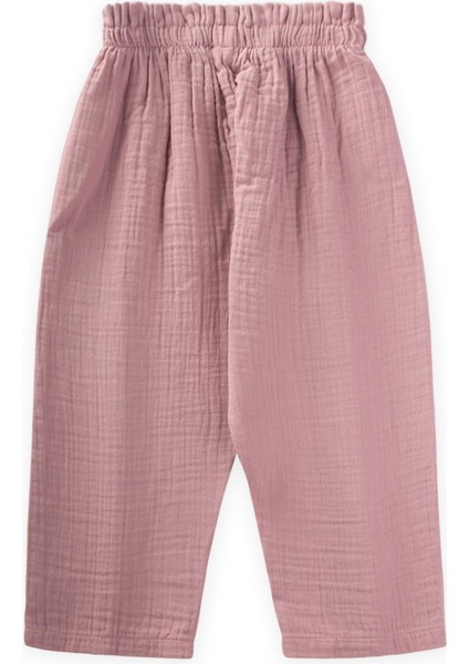 Organic Beli Fırfırlı Geniş Kesim Müslin Pantolon 1-8 Yaş Bakır fırsatları