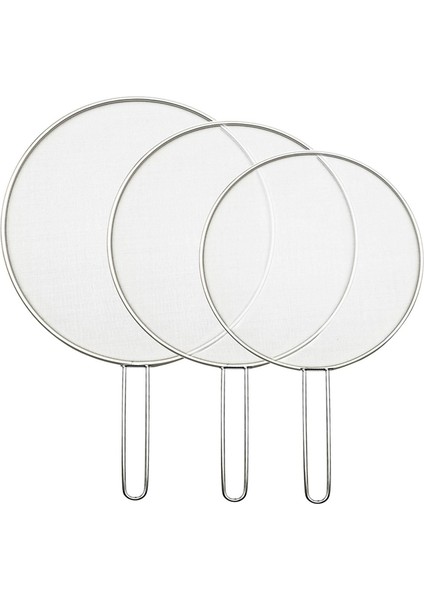 3pcs Paslanmaz Çelik Sıçrama Ekran Örgü Kap Kapağı Kapak Gümüş Yağ Kızartma Tava Kapağı Pişirme Aletleri 25/29/33CM (Yurt Dışından)