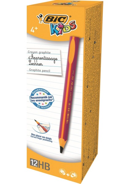Kids Evolution Üçgen Jumbo Kurşun Kalem Pembe 12'li Kutu Kız