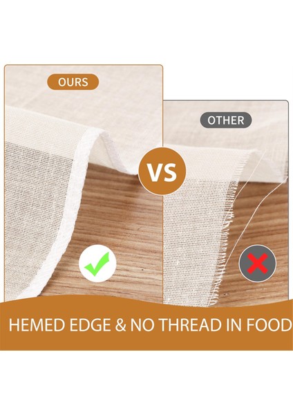 Süzme Için 8 Adet Yeniden Kullanılabilir Peynir Bezleri, 20X20 Inç Hemmed Organik Cheesecloth, Kahve Demleme Pişirme, Pişirme (Yurt Dışından) modelleri