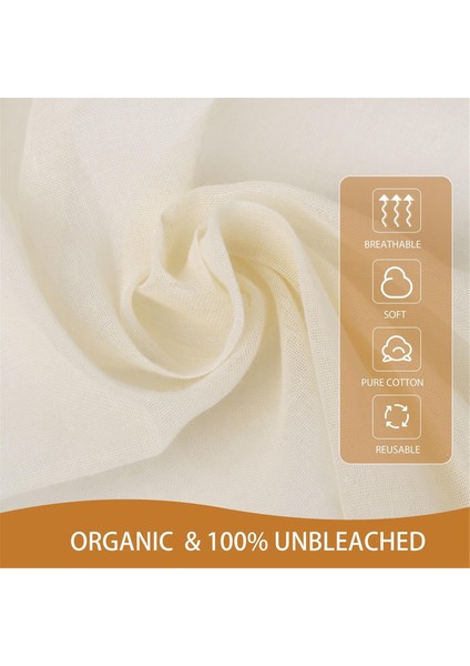 Süzme Için 8 Adet Yeniden Kullanılabilir Peynir Bezleri, 20X20 Inç Hemmed Organik Cheesecloth, Kahve Demleme Pişirme, Pişirme (Yurt Dışından) fırsatları
