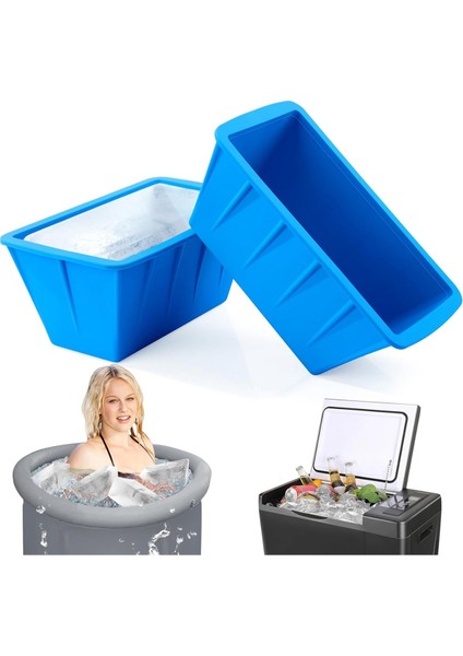 2pcs Buz Bloğu Kalıp Buz Banyosu Dondurucu Kalıp Soğuk Dalma Küvetleri Için Ekstra Büyük Yeniden Kullanılabilir Silikon Kalıp Içecek Soğutucular (Yurt Dışından) fiyatları