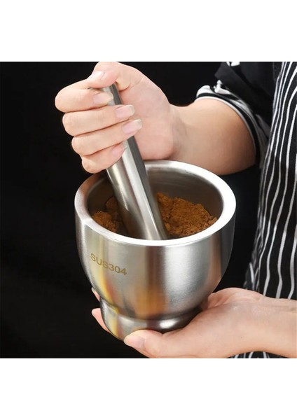 304 Paslanmaz Çelik Masher Katı Sarımsak Masher Ev Taşlama Masher Sarımsak Masher Sarımsak Harç Taşlama Kasesi A (Yurt Dışından)