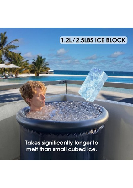 2pc Buz Bloğu Kalıp Buz Banyosu Için Ekstra Büyük Soğuk Dalma Küvet Soğutucu Katçı Çökebilir Istiflenebilir Silikonol Buz Tepsisi, B (Yurt Dışından) modelleri