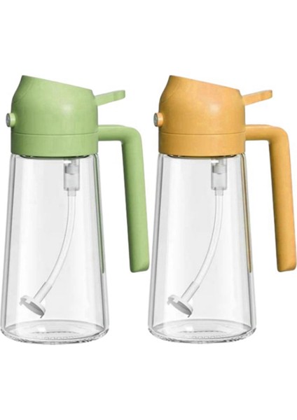 2&#39;si 1 Arada Yağ Dağıtıcı ve Yağ Püskürtücü, Mutfak Için Yaklaşık 16 Oz Cam Yağ Sprey Dağıtıcı Şişe (2pcs) Yeşil ve Turuncu (Yurt Dışından)