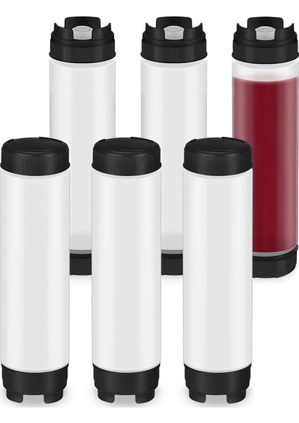 6 Adet 16 Oz Çeşni Sıkma Şişeleri Ters Plastik Sıkma Şişesi Soslar Için Doldurulabilir Uç Büyük Valf Dağıtıcı (Yurt Dışından)