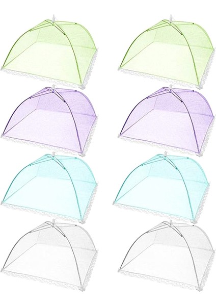 Pop-Up Örgü Ekran Çadır Şemsiyesi, Açık Havada 8 Paket Renkli Gıda Kapağı Ağı, Partiler Piknik, Yeniden Kullanılabilir ve Katlanabilir (Yurt Dışından)