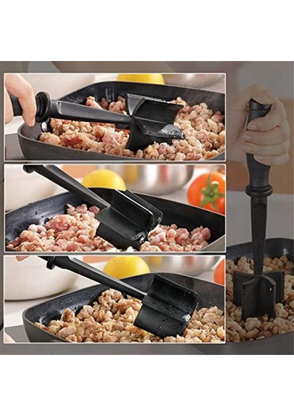Kıyma Için Et Çipi, 5 Kavisli Bıçak Kıyma Sığır Eti Ezici, Naylon Et Spatula Kıyıcı, Mutfak Aletini Karıştırın ve Doğrayın (Yurt Dışından) fırsatları