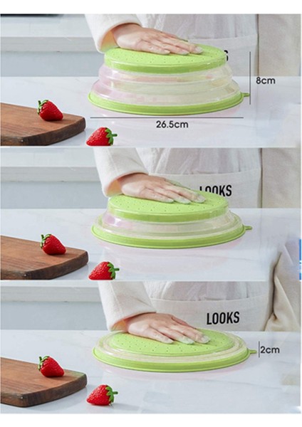 Havalandırılmış Katlanabilir Mikrodalga Fırlatma Kapağı Yiyecek Için, Mutfak Yemeği Kase Tabağı Kapağı Asılabilir, Meyve Tahliyesi Sepeti, Gri (Yurt Dışından) fırsatları