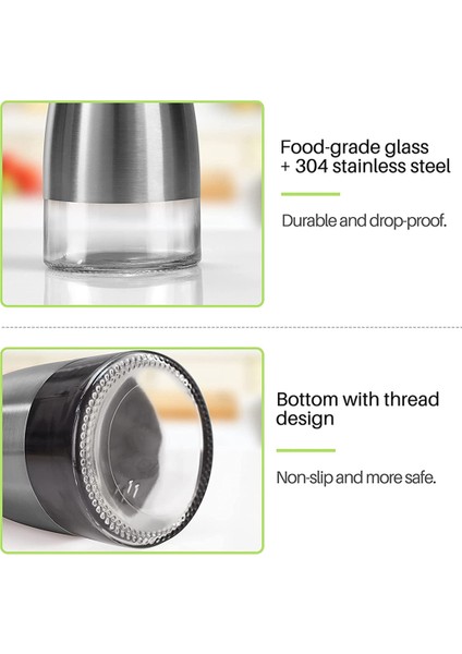 2pcs Zeytinyağı Şişesi Dispenser Seti, Yağ Dispenser Cruet Seti, Paslanmaz Çelik Zeytin Yağı Dispenser Zarif Cam Şişe (Yurt Dışından) indirimleri