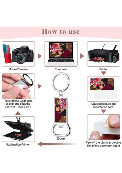 10 Adet Süblimasyon Anahtarlık Boşlukları - Isı Transferi Için Yüceltme Anahtarlık Kılıfı Veya Metal Süblimasyon Şişesi Açıcı, Set B (Yurt Dışından) modelleri