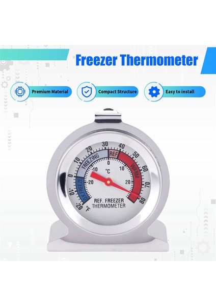 4pc Buzdolabı Termometresi, Dondurucu Buzdolabı Için Kırmızı Gösterge Termometresi Ile Asılı Kanca ve Stand (Yurt Dışından) fırsatları