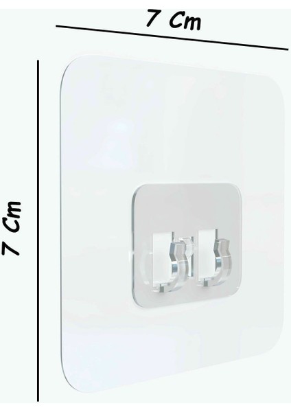 3 Adet 7X7CM Yedek Süper Güçlü Yapışkanlı Askı, 20KG Banyo - Mutfak Raf Tutucu Sticker, Delmesiz
