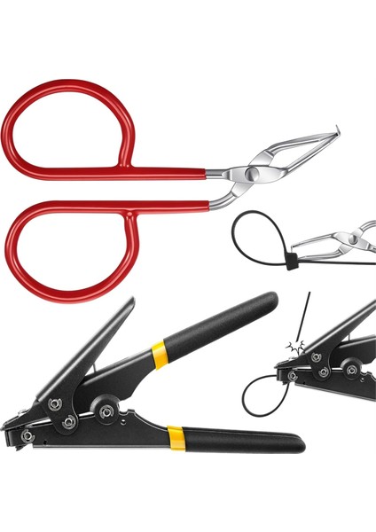 Kablo Bağlama Aracı Zip Tie Aracı 1 Kablo Bağlantı Açıcı ve 1 Depolama Kutusu Çelik Zip Tie Kesici Aracı Yeniden Kullanılabilir Kablo Aracı (Yurt Dışından)