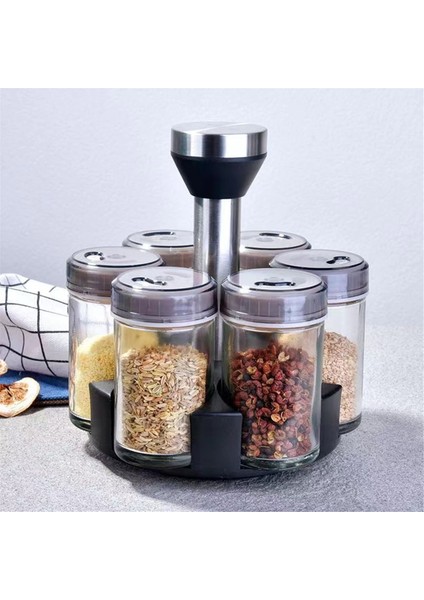 6-Jar Döner Spice Rack Organizatörü, Tezgah Tezgah Bitki ve Baharat Raf Organizatörü (Baharatlar Dahil Değil) (Yurt Dışından) modelleri