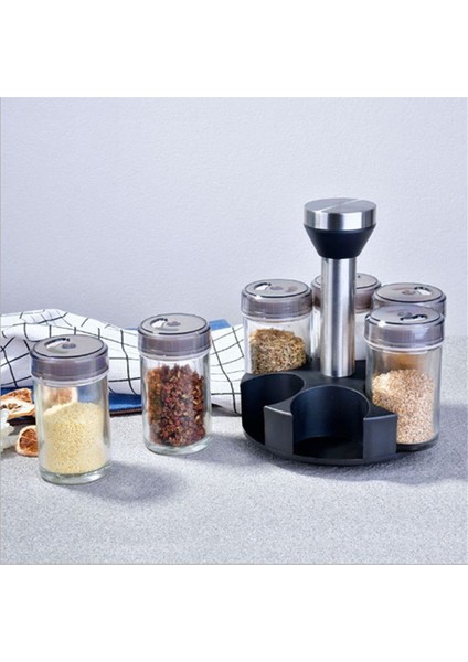 6-Jar Döner Spice Rack Organizatörü, Tezgah Tezgah Bitki ve Baharat Raf Organizatörü (Baharatlar Dahil Değil) (Yurt Dışından) indirimleri