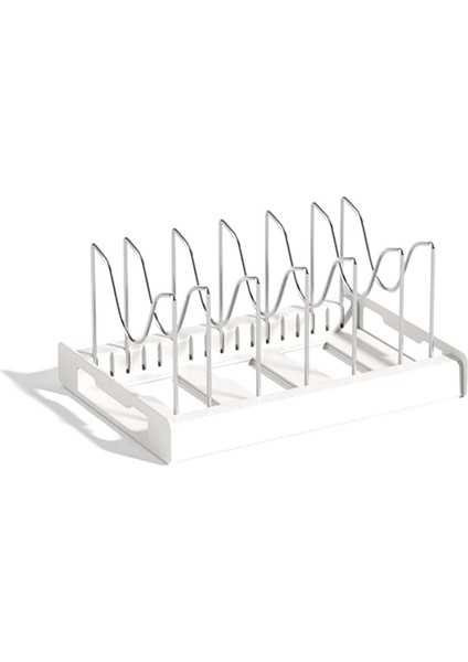 Mutfak Dolabı Organizatörü Için Dolap Kılavuzu Dallı Pan Organizatör Rafı Altında Genişletilebilir Tavalar ve Saks Kapak Organizatör Rafı (Yurt Dışından)