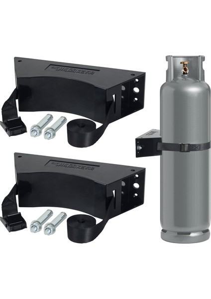 2pcs Propan Tank Tutucusu Propan Tank Montaj Gaz Silindiri Tutucu Vidalar ve Güvenlik Zinciri Desteklenen 4-12 Inç (Siyah) (Yurt Dışından) fiyatları