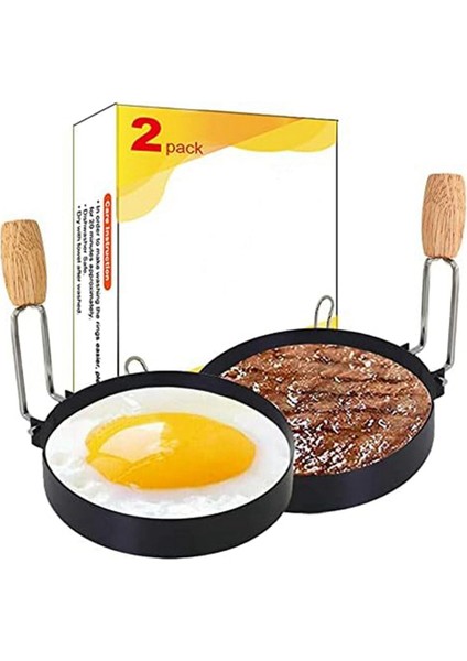 Ahşap Saplı Yumurta Yüzüğü, Yumurta Kızartması Için Büyük Halka, Kekler Için Yuvarlak Kalıp - Kahvaltı Için Griddle Pişirme Şekillendiricisi (Yurt Dışından) fiyatları