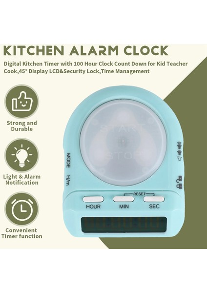 Çocuk Öğretmeni Aşçısı Için 100 Saatlik Saat Sayımı Ile Dijital Mutfak Zamanlayıcısı, 45 ° Ekran LCD ve Güvenlik Kilidi, Zaman Yönetimi (Yurt Dışından) fırsatları