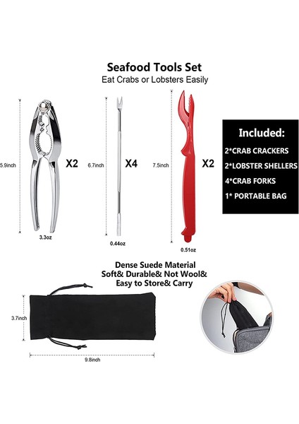 Yengeç Krakerleri ve Aletleri, Istakoz - 2 Yengeç Bacak Krakeri ve 4 Yengeç Ayağı Çatalları Sağlam ve Dayanıklı ve Pustrof&#39;a ve Yeniden Kullanılabilir (Yurt Dışından) indirimleri