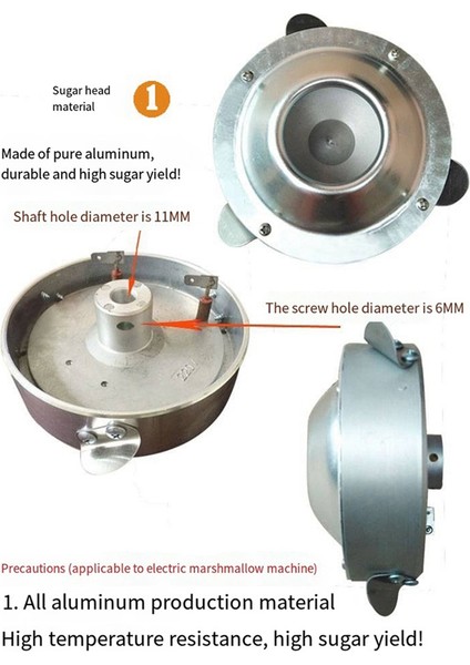 Şeker Header Candy Floss Pamuk Şeker Makinesi Kazan Şeker Outlet Cihaz Pamuk Şeker Maker Için Parçalar Döner 110V (Yurt Dışından) indirimleri