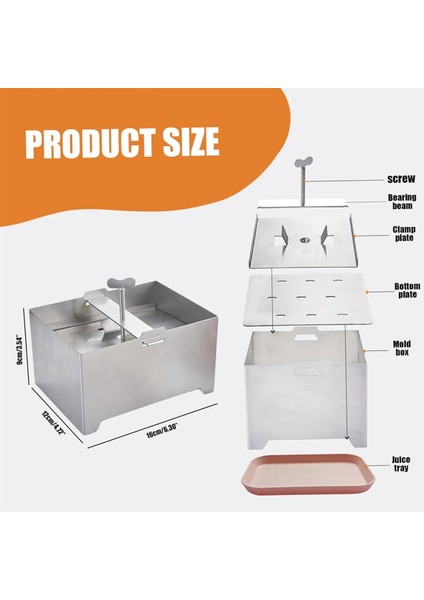 Tofu Presler Tofu Pres, Paslanmaz Çelik Tofu Presleri, Drenaj Deliği ve Damla Tepsisi Ile Ayarlanabilir Paneer Üreticisi (Yurt Dışından) fiyatları