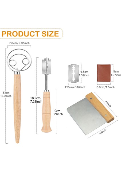 Danimarka Hamuru Çırpma Seti Büyük Çift Göz Ekmeği Mikseri Seti, 4 Kek Ekmeği Hamur Işi (8pcs) Için Değiştirilebilir Bıçaklarla (Yurt Dışından) fiyatları
