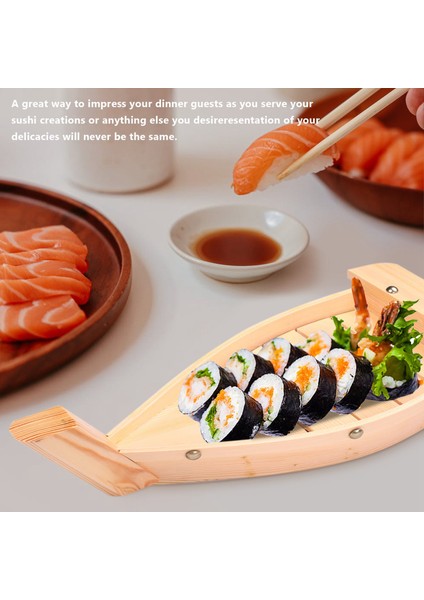 42X17X7.5CM Japon Mutfağı Suşi Tekneleri Suşi Aletleri Ahşap El Yapımı Basit Gemi Sashimi Çeşitli Soğuk Yemekler Sofra Çubuğu (Yurt Dışından) fiyatları