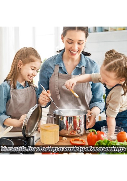 2pcs Bambu Tuz Mahzeni Biber, Sofra Tuzu, Gurme Tuzları, Baharat Için Manyetik Döner Kapak ve Kaşıklı Baharat Saklama Kutusu (Yurt Dışından) fırsatları