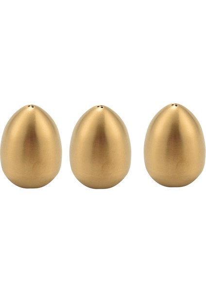 3pcs Paslanmaz Çelik Biber Çalkalayıcı Yumurta Şeklindeki Tuz Çalkalayıcı Set Mutfak Aleti, Altın (Yurt Dışından)