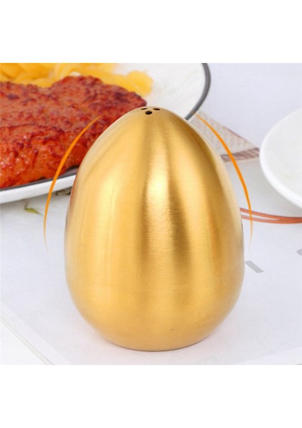 3pcs Paslanmaz Çelik Biber Çalkalayıcı Yumurta Şeklindeki Tuz Çalkalayıcı Set Mutfak Aleti, Altın (Yurt Dışından) indirimleri